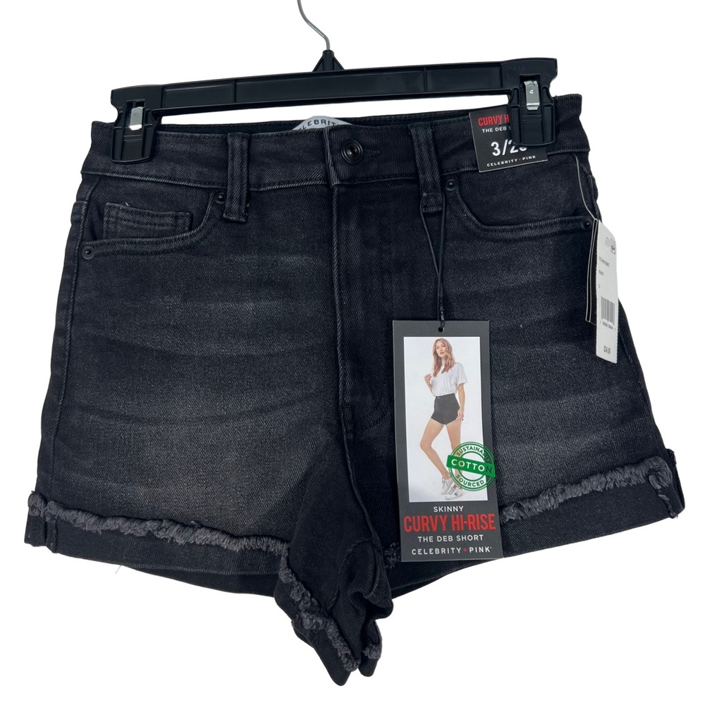 Celebrity Pink Skinny Curvy Hi-Rise The Deb Short Size 3/26 Color Black